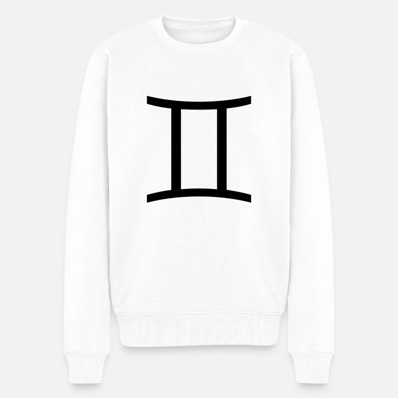 zwillinge1 - Männer Premium Bio Pullover - Weiß