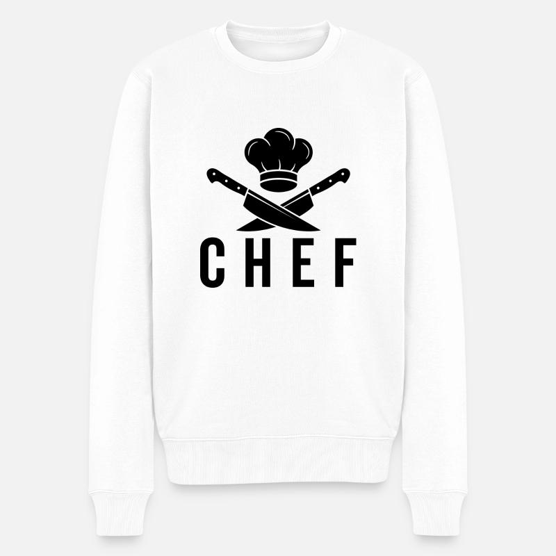Chefkoch - Männer Premium Bio Pullover - Weiß