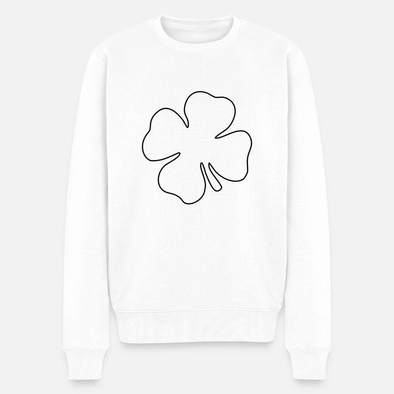 Kleeblatt - Männer Premium Bio Pullover - Weiß