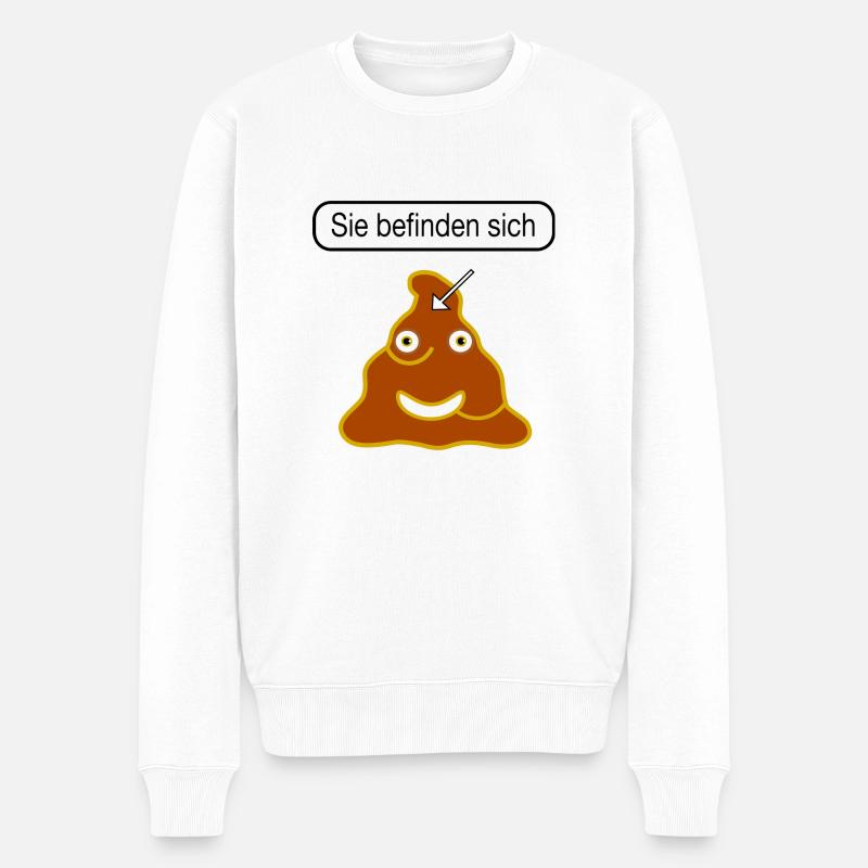 Sie befinden sich - Männer Premium Bio Pullover - Weiß