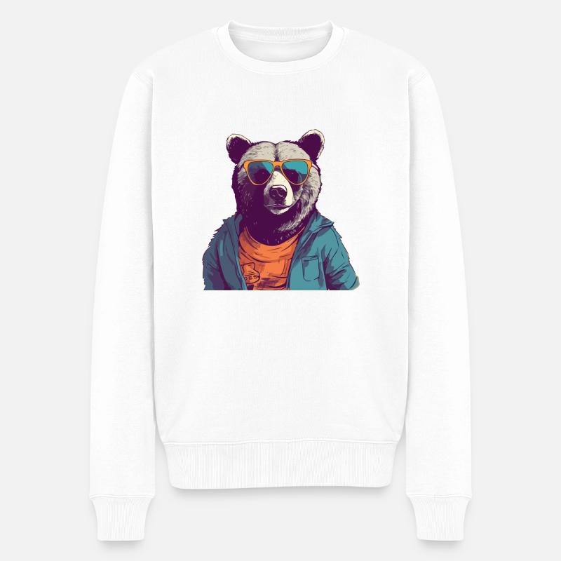 Jim l'ours - Pull Premium bio Homme - blanc