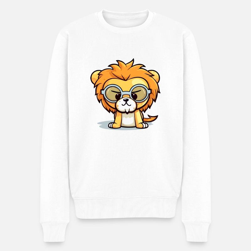 Loulou der Löwe - Männer Premium Bio Pullover - Weiß
