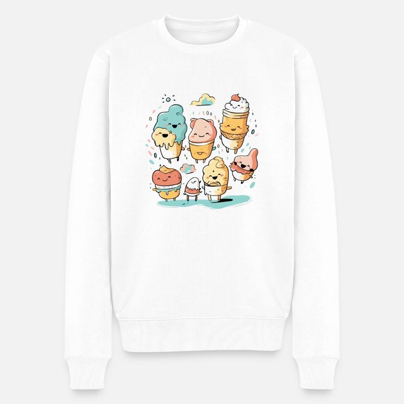 Les glaces kawaii - Pull Premium bio Homme - blanc