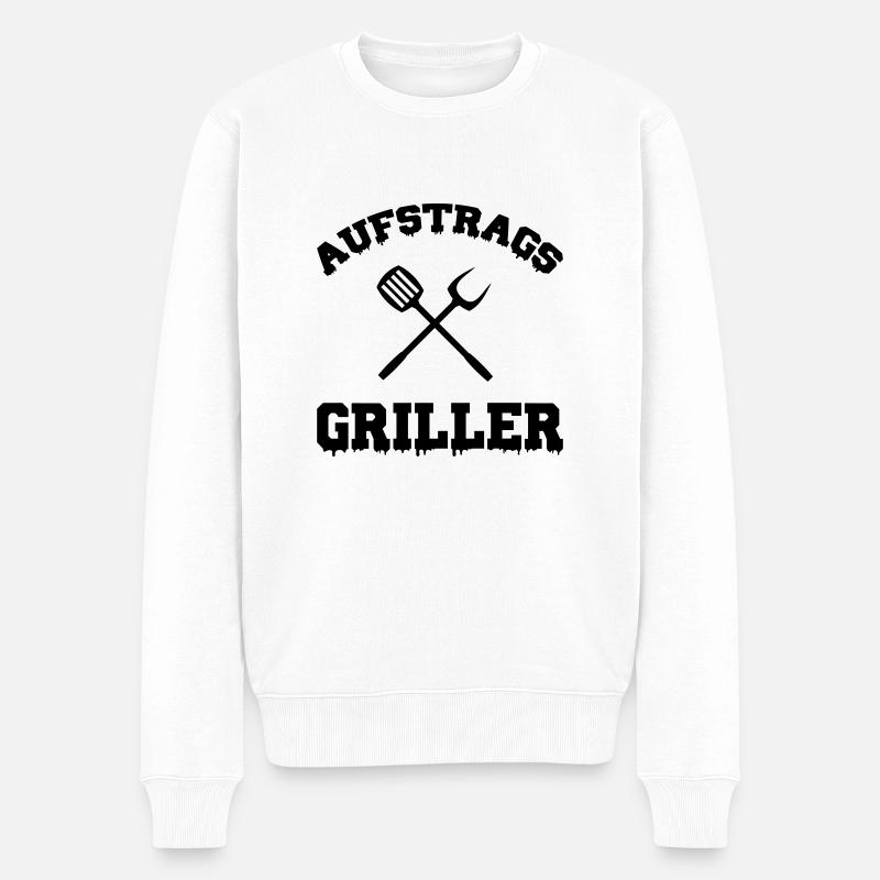 auftrags griller - Männer Premium Bio Pullover - Weiß