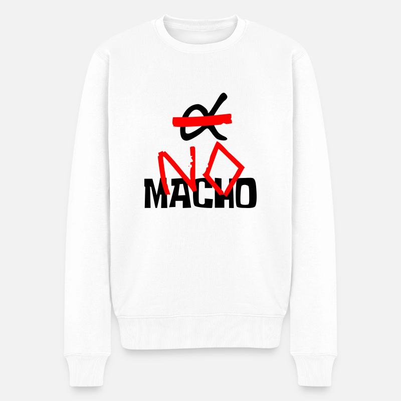 NO Macho (logo and text) - Pull Premium bio Homme - blanc