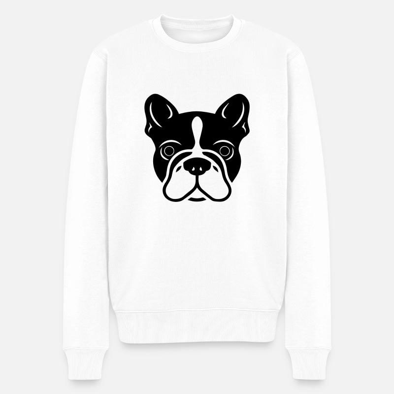 Französische Bulldogge - Männer Premium Bio Pullover - Weiß
