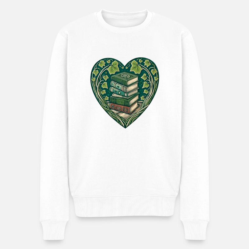 Livresque - Pull Premium bio Homme - blanc