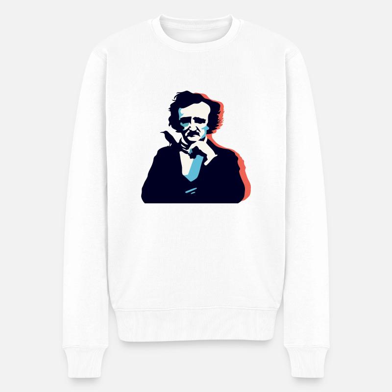 Pensée d’Edgar Allan Poe - Pull Premium bio Homme - blanc