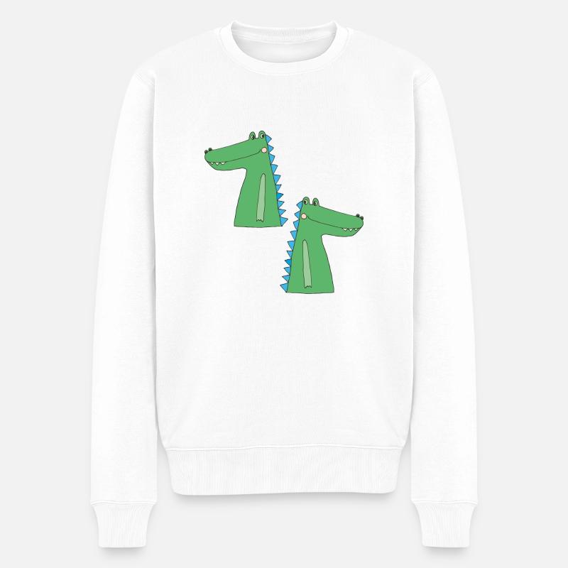 Crocodile pour deux - Pull Premium bio Homme - blanc