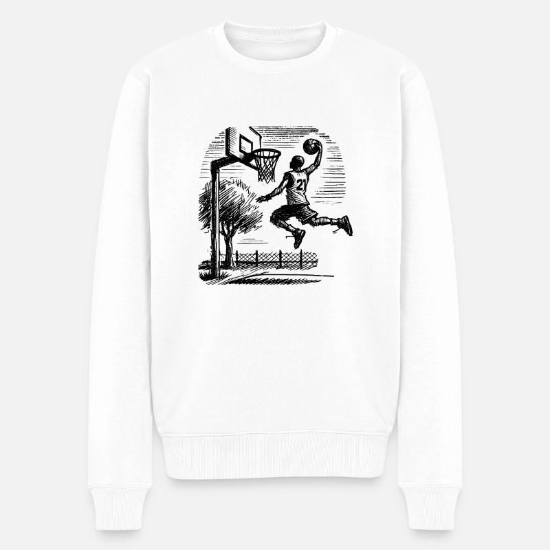 Dunk de basketteur - Pull Premium bio Homme - blanc