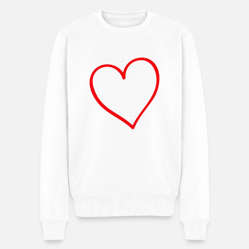 herz heart - Männer Premium Bio Pullover - Weiß