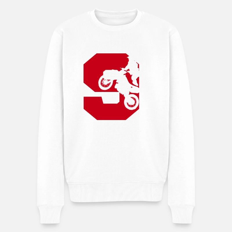 Moto 9 motard - Pull Premium bio Homme - blanc