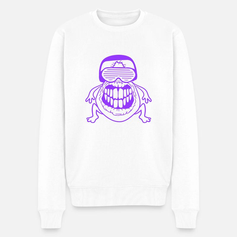 DJ Horror Monster Alien Außerirdischer Party Musik - Männer Premium Bio Pullover - Weiß