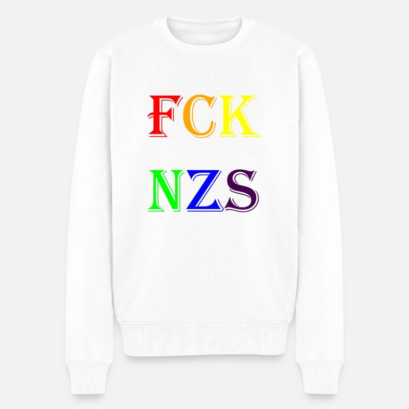 fcknzs - Männer Premium Bio Pullover - Weiß