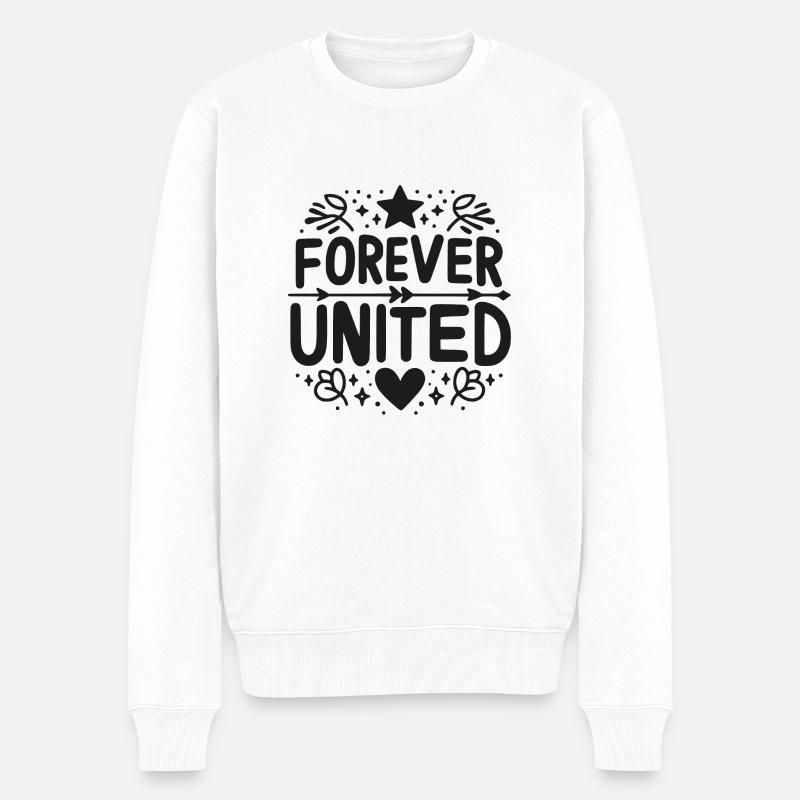 Für immer vereint - Männer Premium Bio Pullover - Weiß