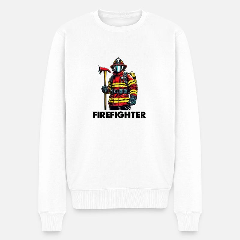 Firefighter - Männer Premium Bio Pullover - Weiß