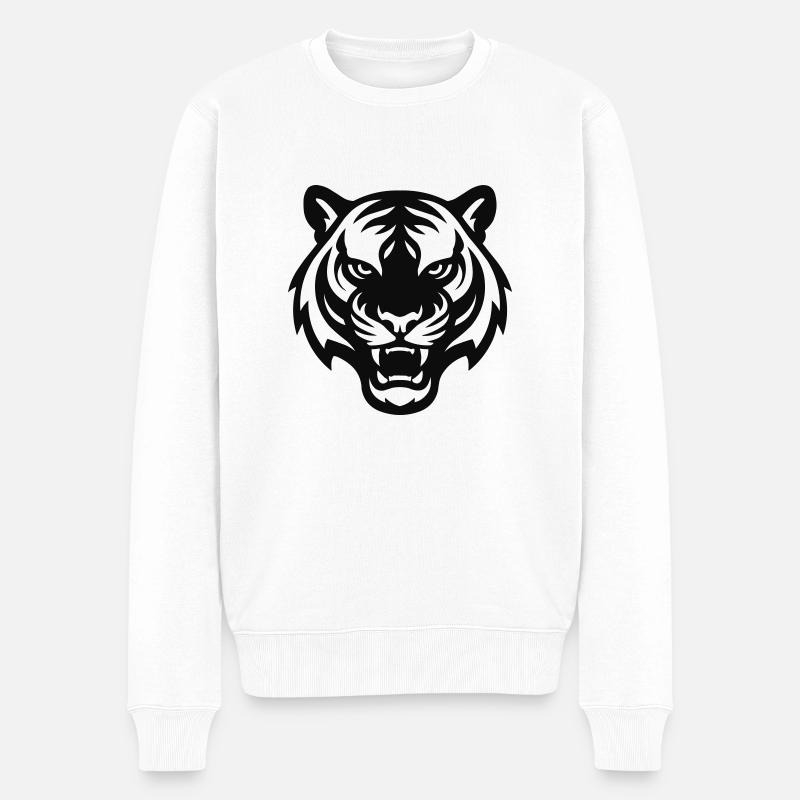 tiger - Männer Premium Bio Pullover - Weiß