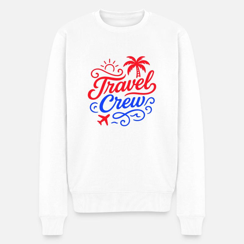 Travel Crew - Männer Premium Bio Pullover - Weiß