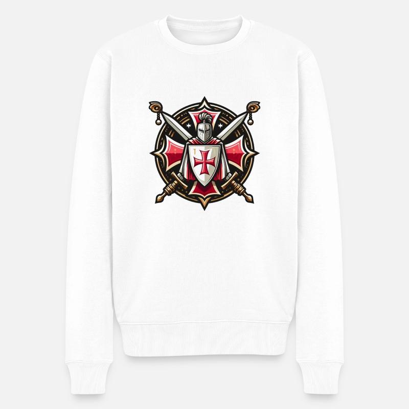 Tempelritter - Männer Premium Bio Pullover - Weiß