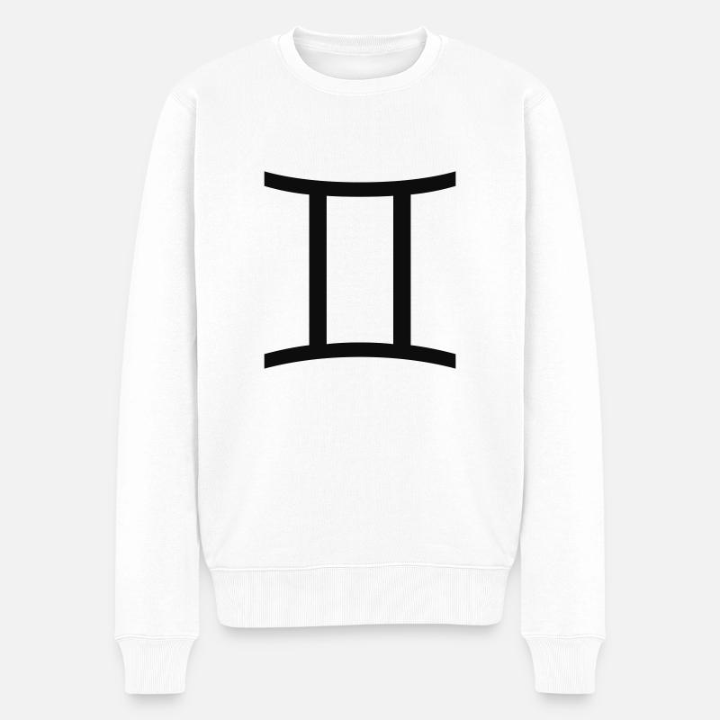gemini / zwillinge - Männer Premium Bio Pullover - Weiß