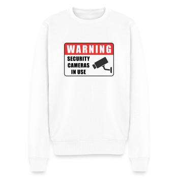 ÜBERWACHUNGSKAMERAS IM EINSATZ - Männer Premium Bio Pullover - Weiß - Vorne - Thijin (182cm)