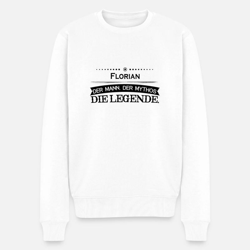 Mythos Legende Vorname Florian - Männer Premium Bio Pullover - Weiß