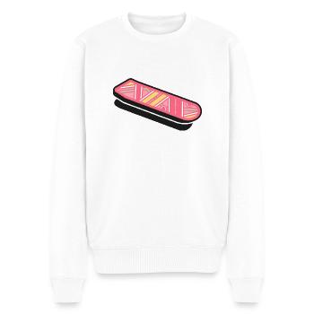 HOVER BOARD - REFERENZFILM - Männer Premium Bio Pullover - Weiß - Vorne - Thijin (182cm)