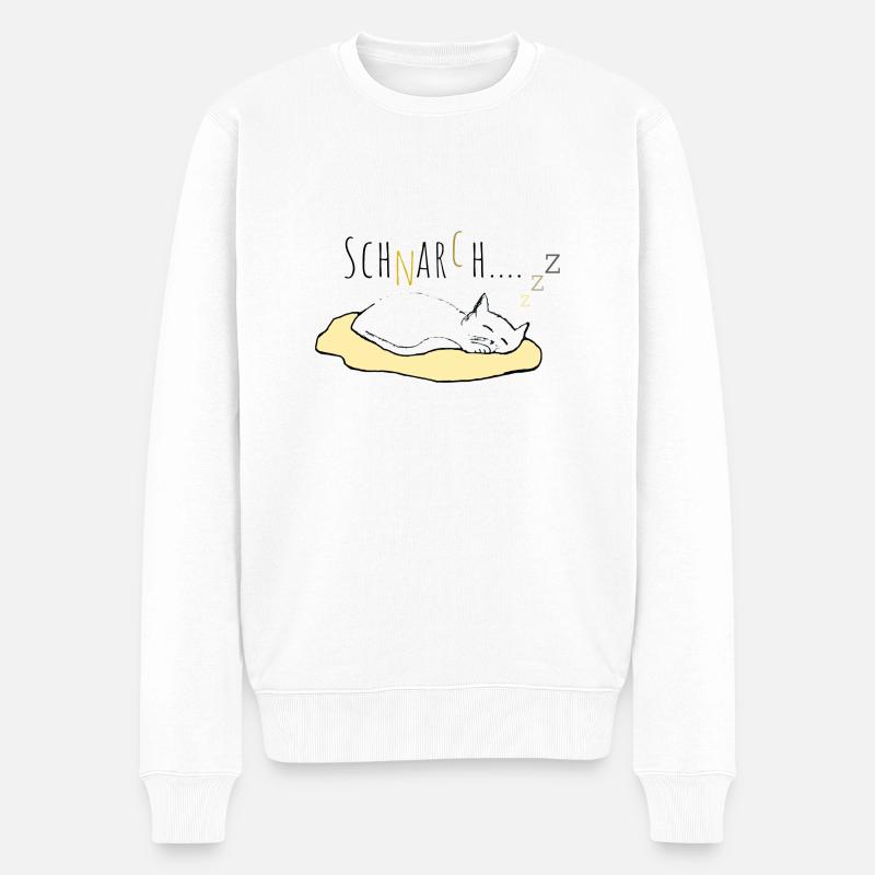 Schnarch.... - Männer Premium Bio Pullover - Weiß