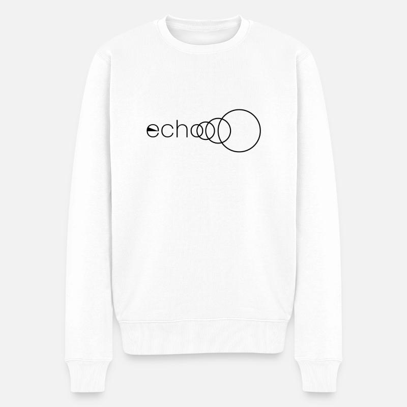 Logo Echo noir - Pull Premium bio Homme - blanc