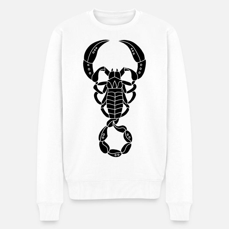 Scorpion noir - Pull Premium bio Homme - blanc