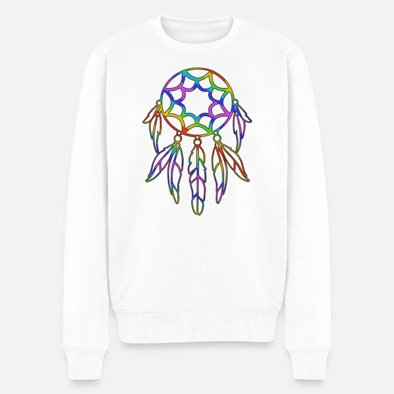  Traumfänger Design - Männer Premium Bio Pullover - Weiß