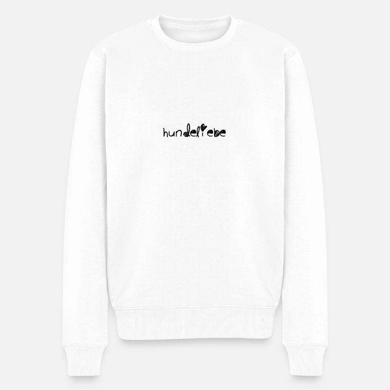 hunde liebe - Männer Premium Bio Pullover - Weiß