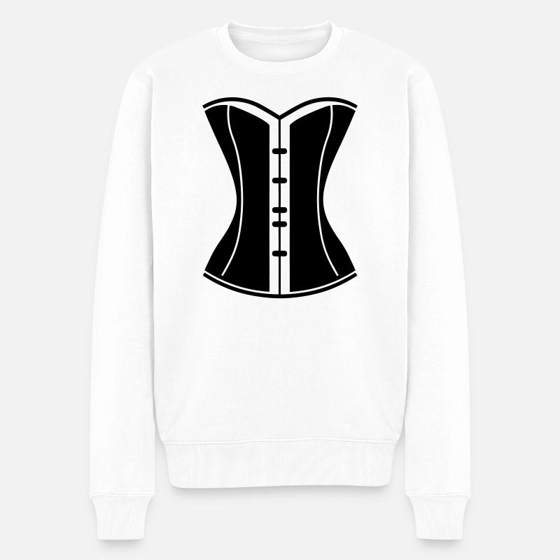Korsett - Männer Premium Bio Pullover - Weiß