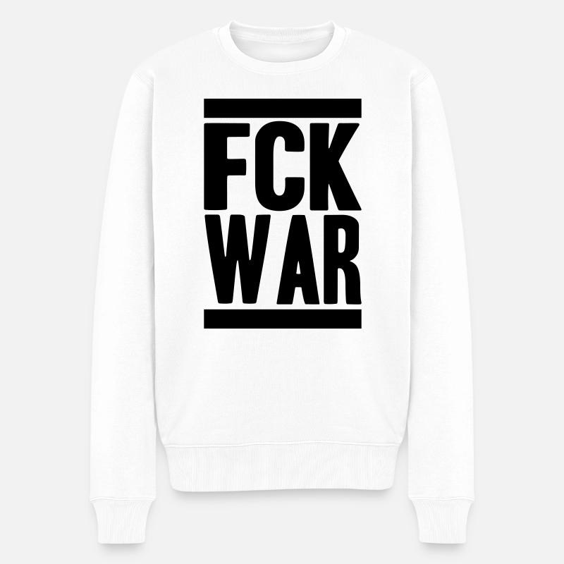 FCK WAR - Männer Premium Bio Pullover - Weiß