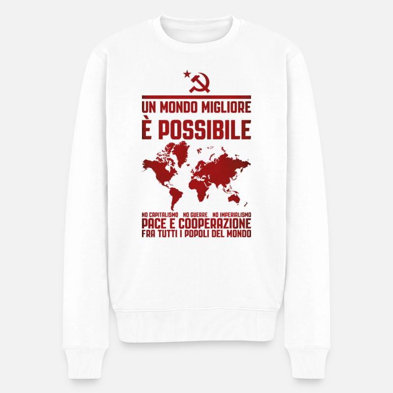 Eine bessere Welt 2 - Männer Premium Bio Pullover - Weiß