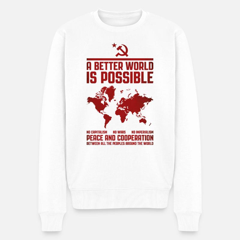 Eine bessere Welt 2 - Männer Premium Bio Pullover - Weiß