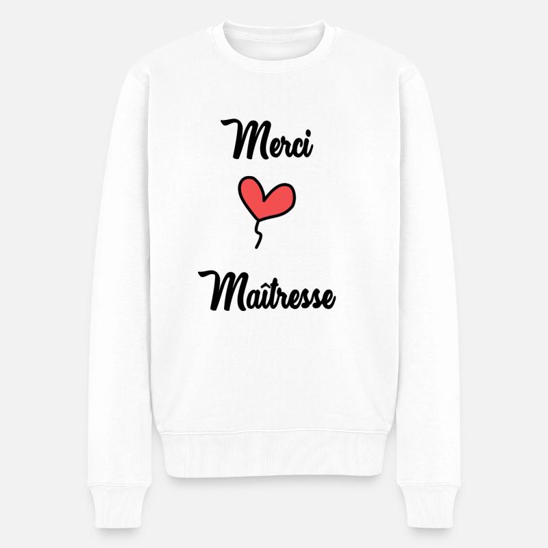 MAÎTRESSE - Pull Premium bio Homme - blanc