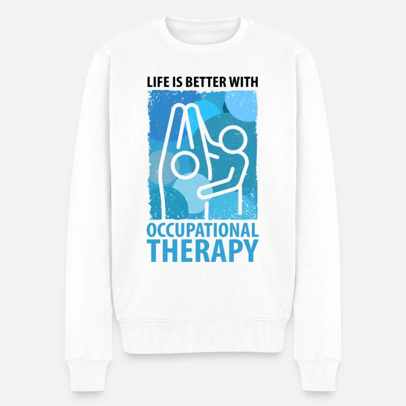 ERGOTHERAPEUTIN ERGOTHERAPIE - Männer Premium Bio Pullover - Weiß