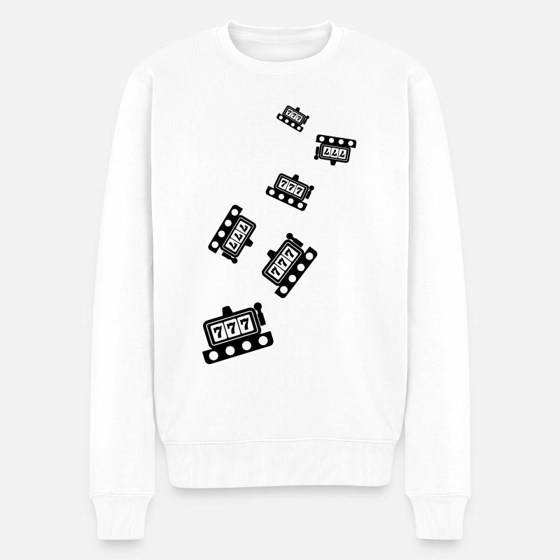 Einarmiger bandit Silhouette icon - Männer Premium Bio Pullover - Weiß