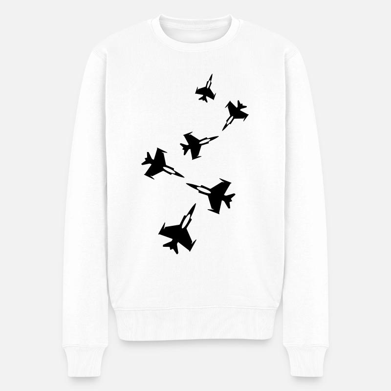 Symbole de jet d’avion - Pull Premium bio Homme - blanc