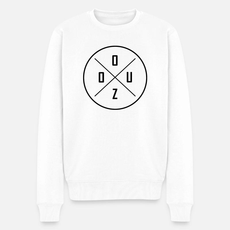 Ouzo - Männer Premium Bio Pullover - Weiß