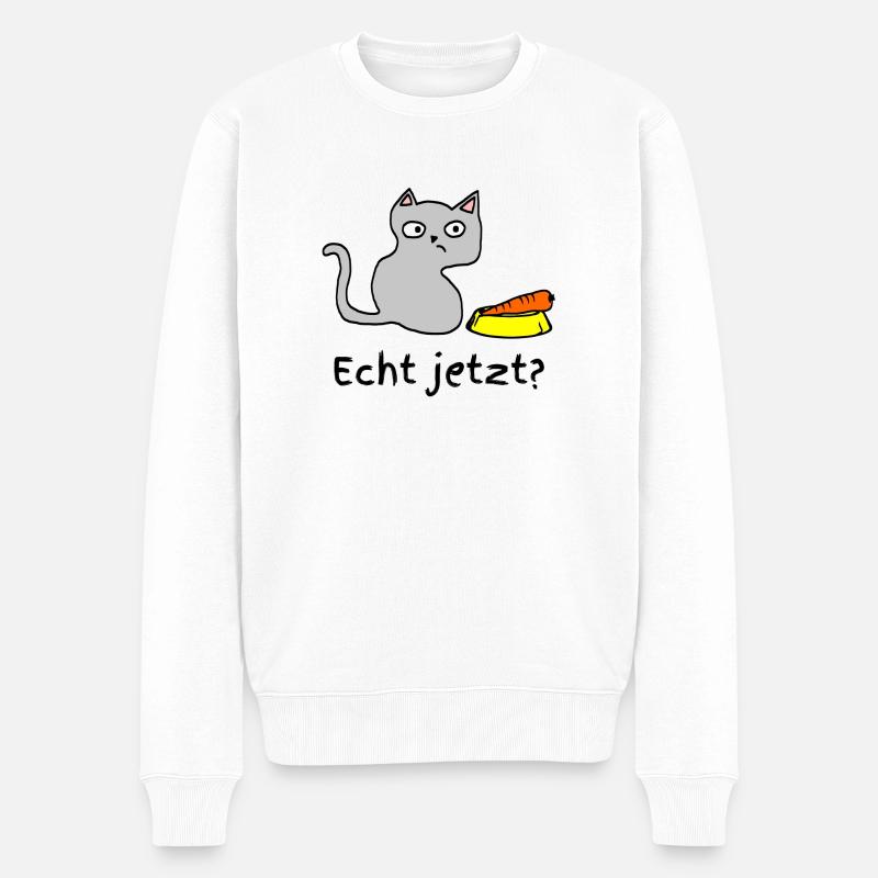 Echt Jetzt Katze - Männer Premium Bio Pullover - Weiß