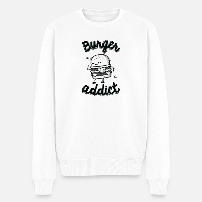 Burger Addict - Pull Premium bio Homme - blanc