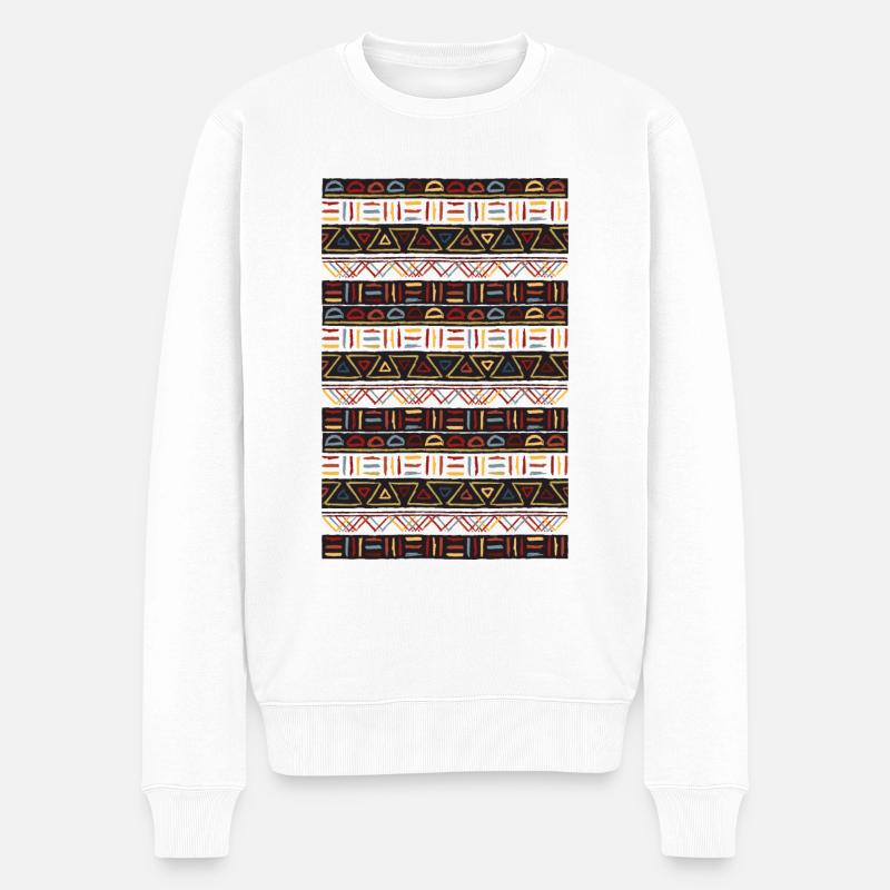 Stammesethnisches Motiv - Männer Premium Bio Pullover - Weiß