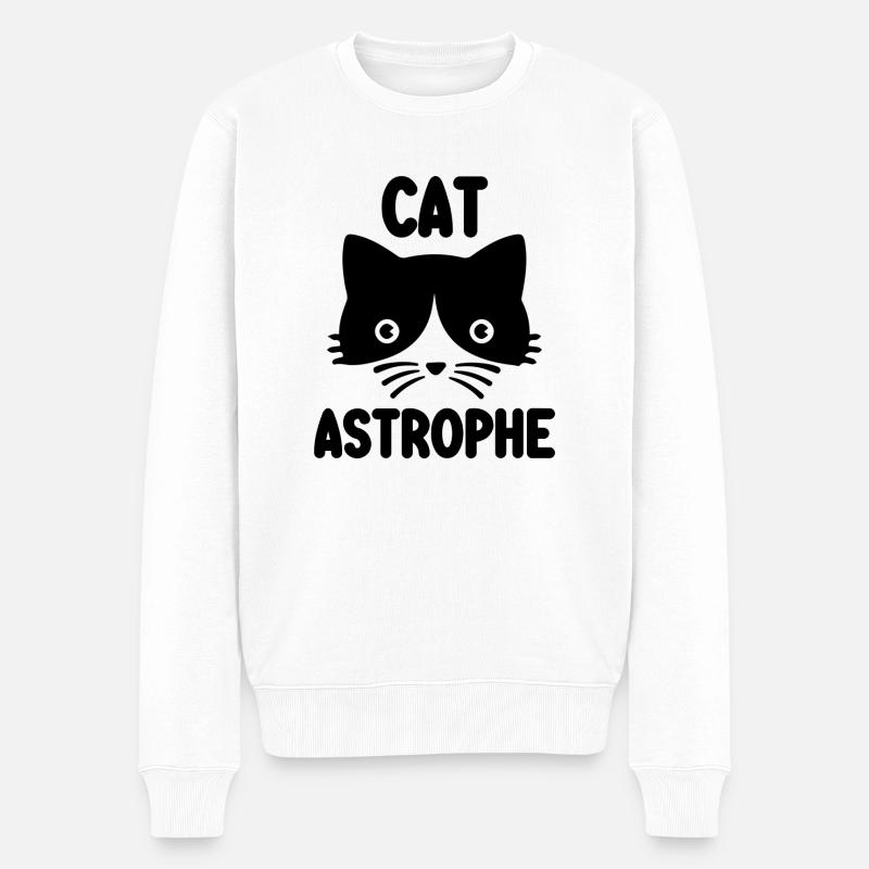 cat astrophe - Pull Premium bio Homme - blanc