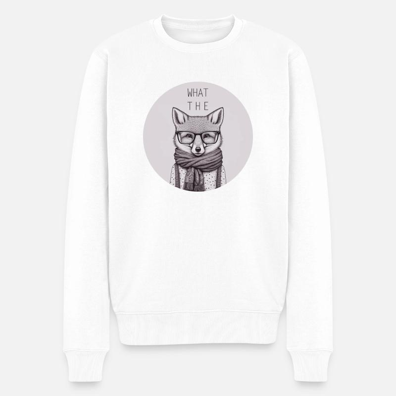 What the Fox - Männer Premium Bio Pullover - Weiß