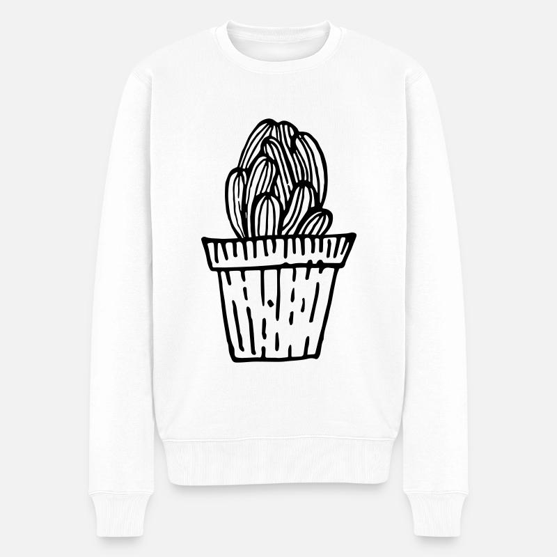 Cactus peint à la main - Pull Premium bio Homme - blanc