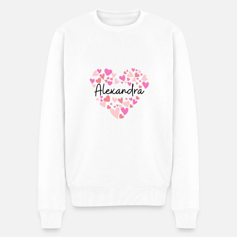 cœurs pour Alexandra - Pull Premium bio Homme - blanc