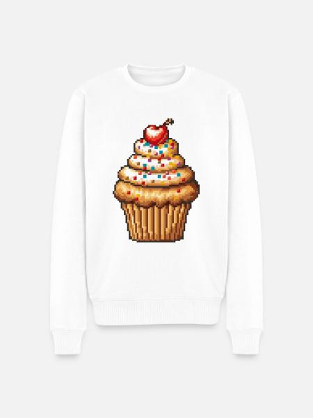 Muffin Pixel Icon - Men's Premium Organic Jumper - white