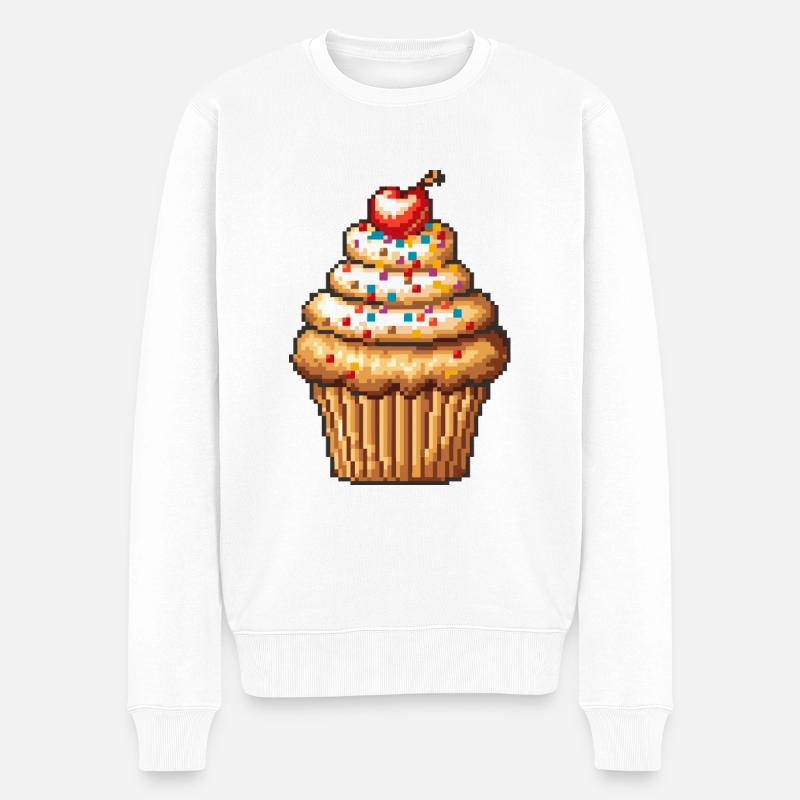 Icône Muffin Pixel - Pull Premium bio Homme - blanc
